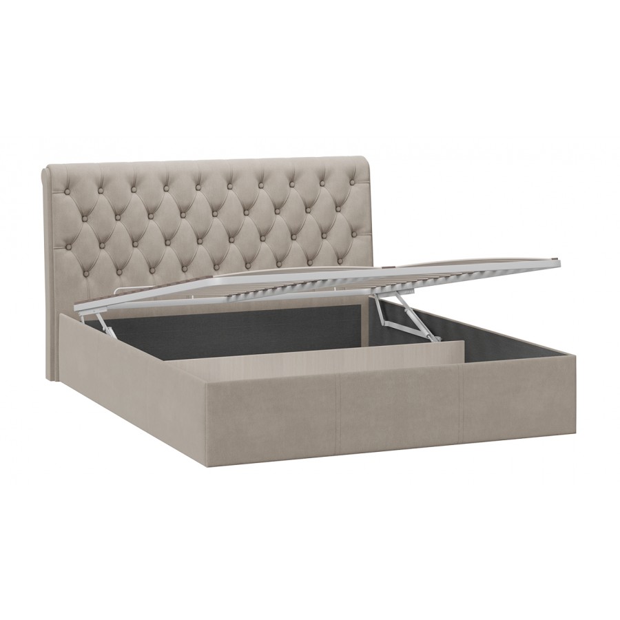 Кровать с ПМ «Скарлет» Тип 1 (с подъемным механизмом) без заглушины Велюр Мокко темный