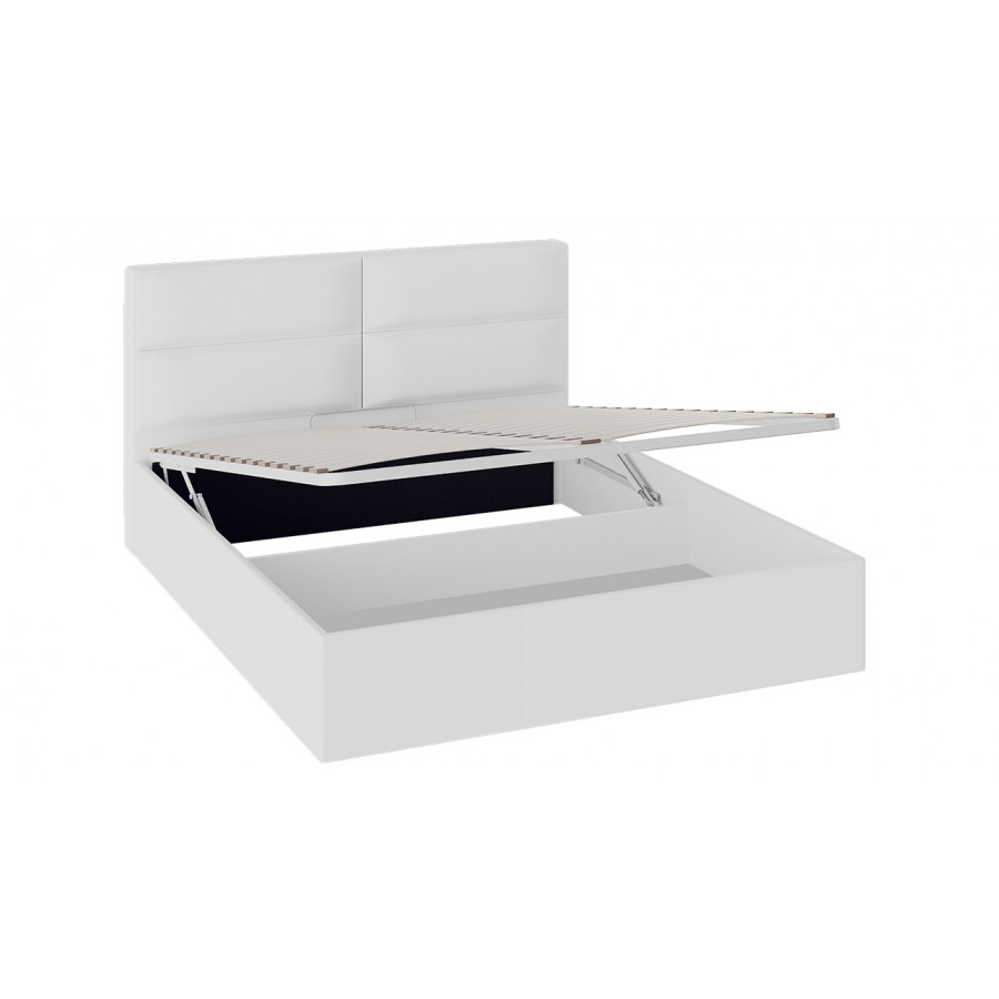Кровать с ПМ «Глосс» (с подъемным механизмом) с заглушиной (Белая)
