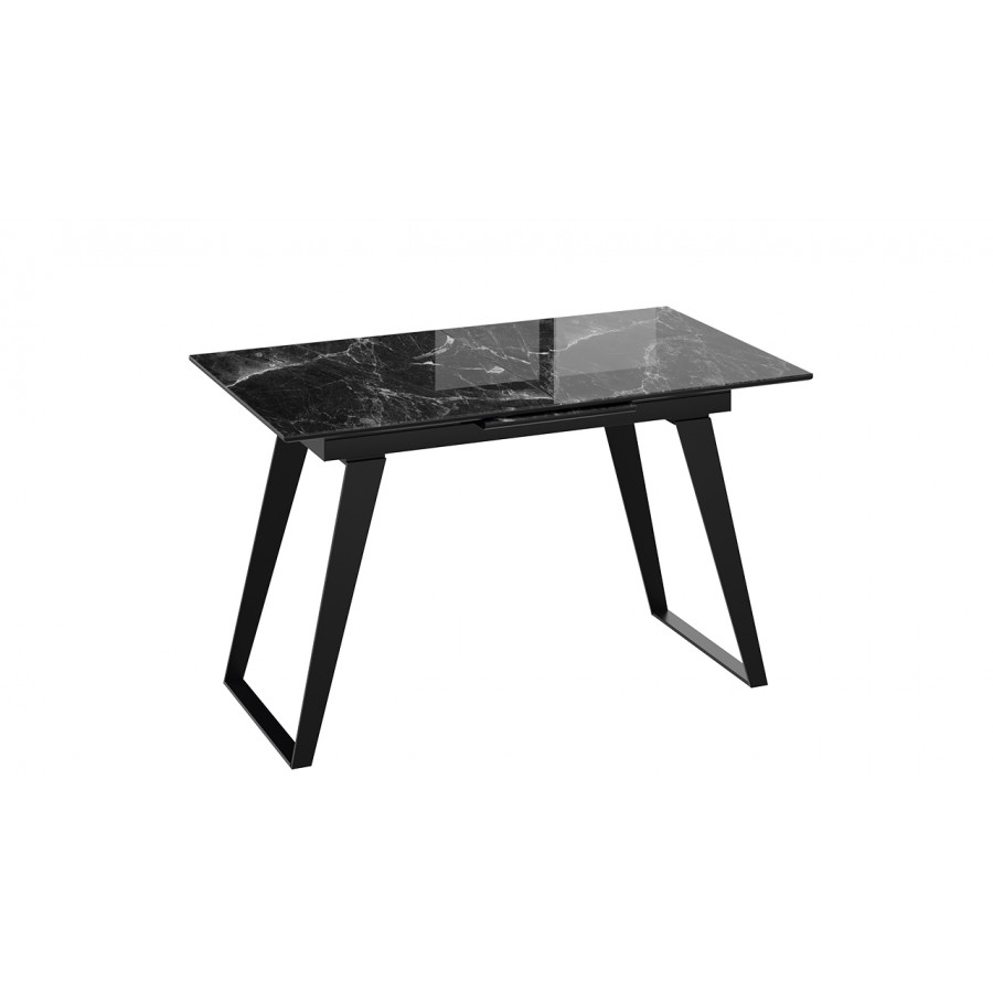 Стол обеденный «Техно» Черный муар, Стекло глянцевое черный мрамор