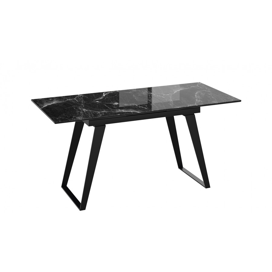 Стол обеденный «Техно» Черный муар, Стекло глянцевое черный мрамор