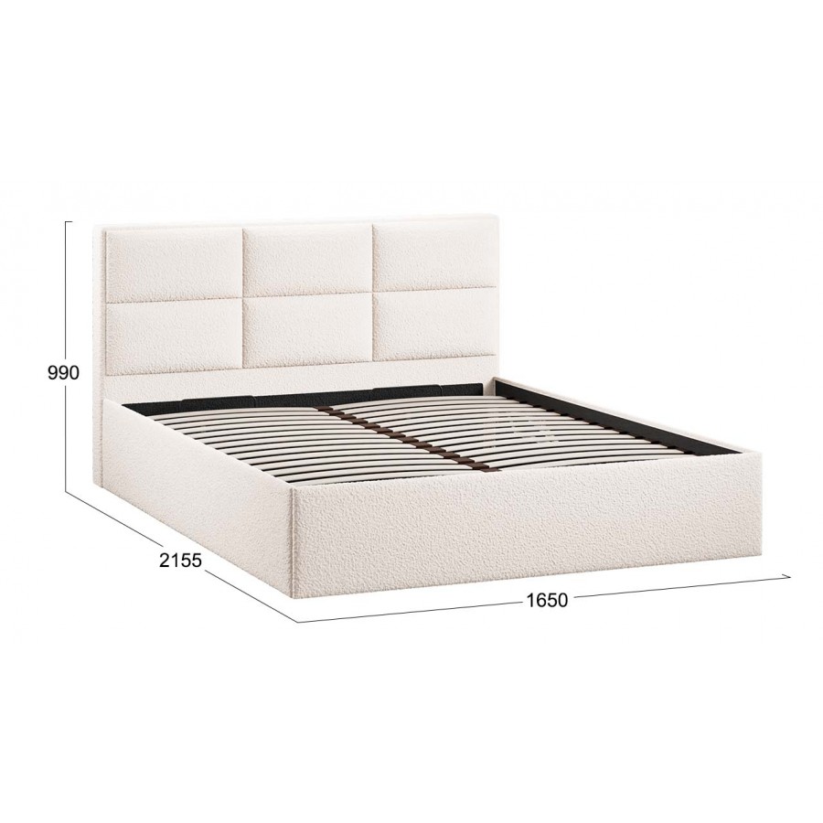 Кровать с ПМ «Стелла» Тип 1 с заглушиной Экомех Barni Milk 160 см