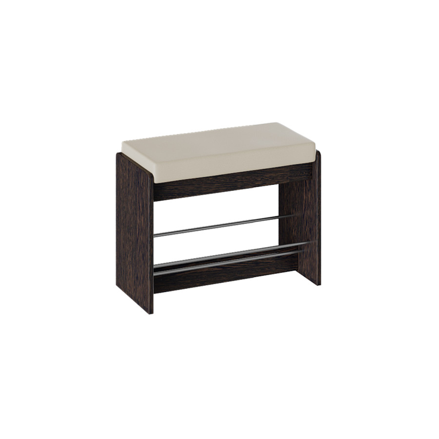 Тумба для обуви «Тайм» тип 1 Венге Цаво, Кожзам Крем