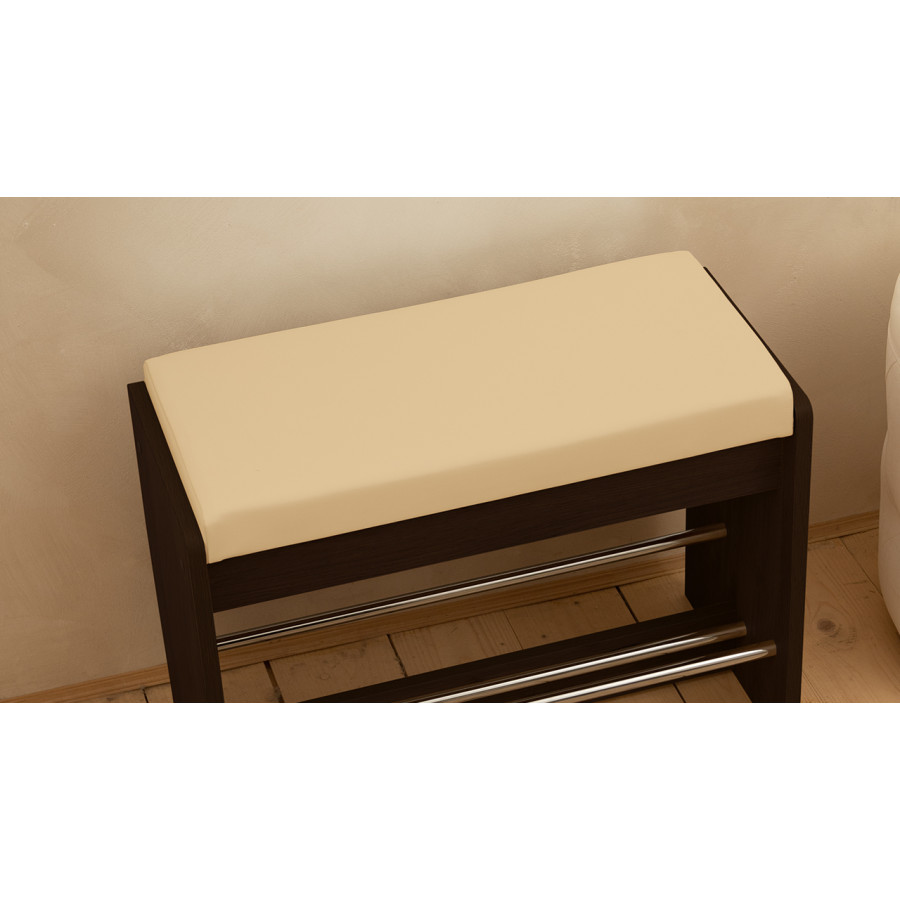 Тумба для обуви «Тайм» тип 1 Венге Цаво, Кожзам Крем