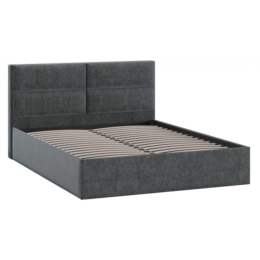 Кровать без ПМ «Глосс» Тип 1 (без подъемного механизма) Микровелюр Jercy Graphite