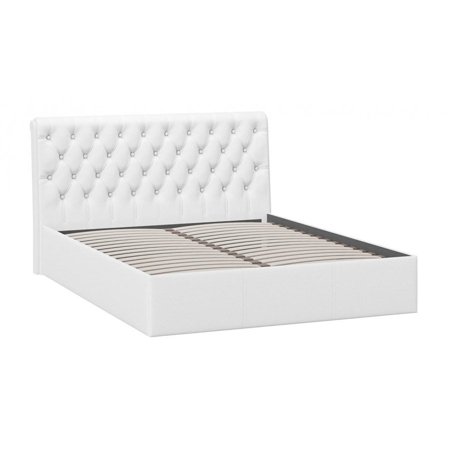 Кровать без ПМ «Скарлет» Тип 1 (без подъемного механизма) Кожзам Белый