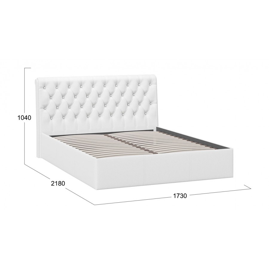 Кровать без ПМ «Скарлет» Тип 1 (без подъемного механизма) Кожзам Белый