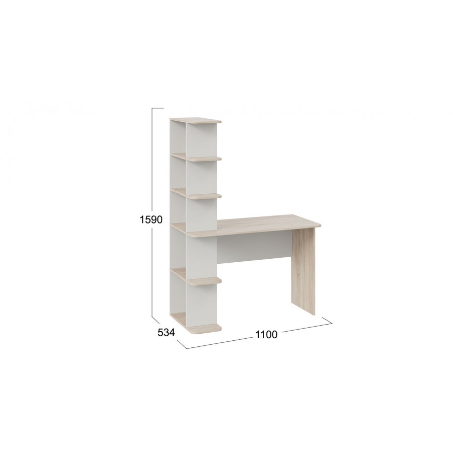 Стол письменный тип 4 Дуб Сонома, Белый Ясень