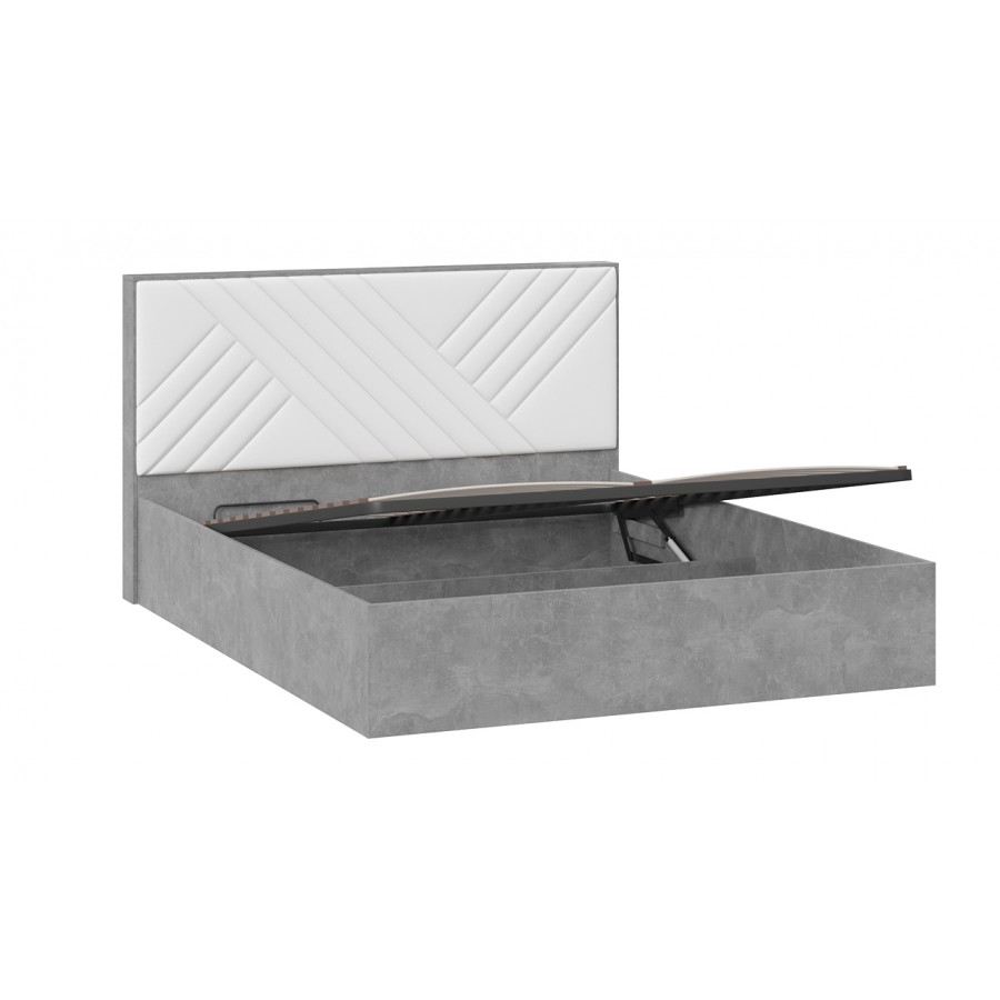 Кровать с ПМ «Хилтон» Тип 1 (с подъемным механизмом) Ателье светлый, Белый