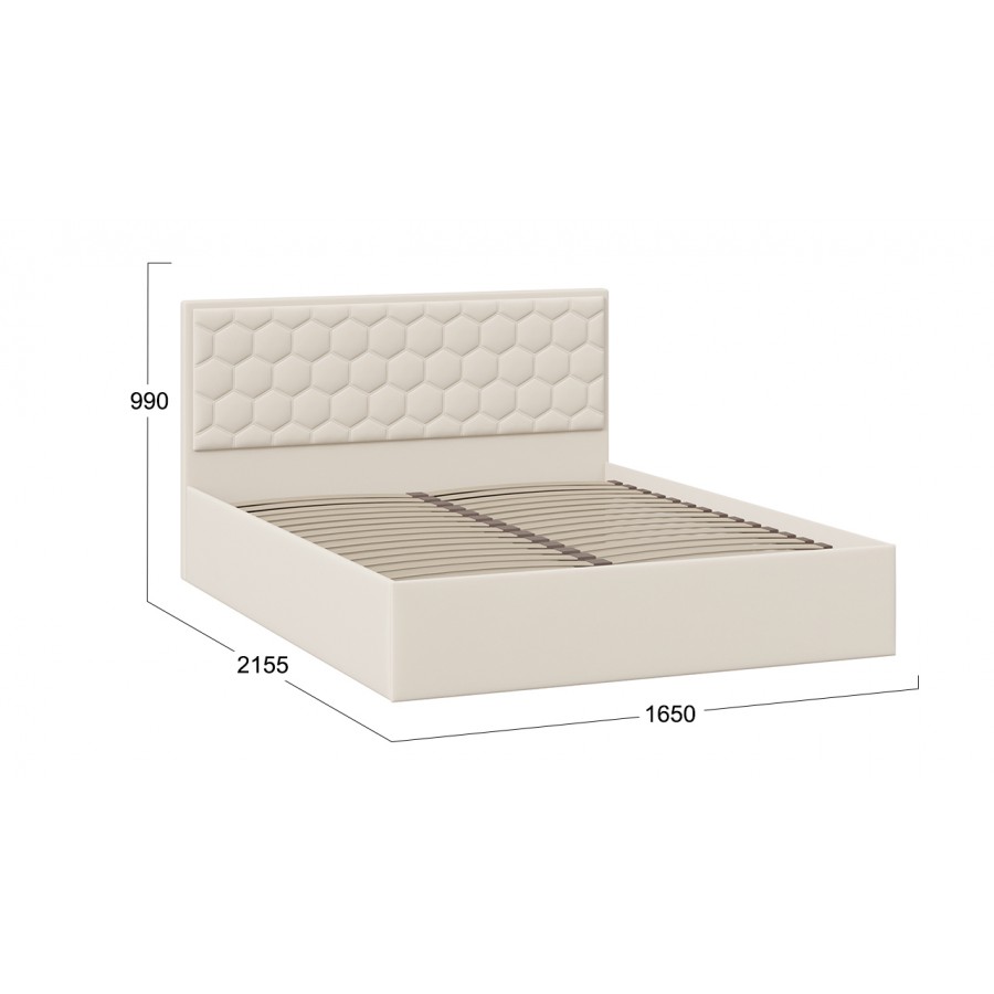 Кровать без ПМ «Порто» (без подъемного механизма) Велюр Confetti Cream 160 см