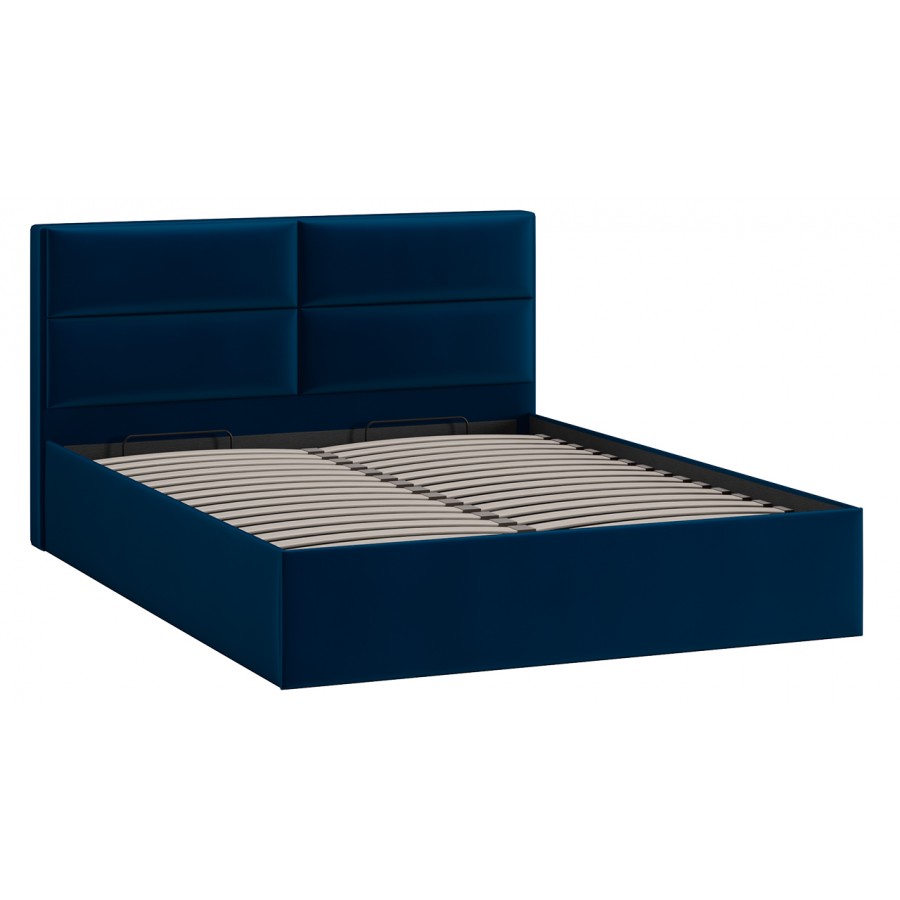 Кровать с ПМ «Глосс» Тип 1 (с подъемным механизмом) с заглушиной Велюр Confetti Blue