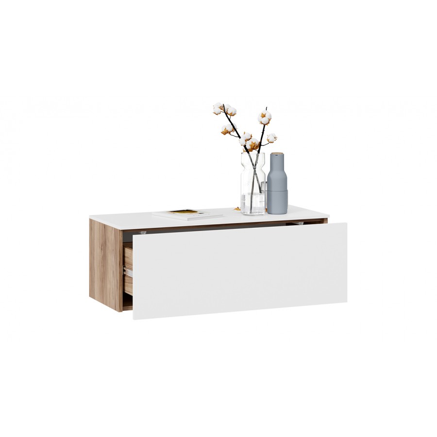 Тумба для теле- и радиоаппаратуры «Порто» - ТД-393.03.12 Яблоня Беллуно, Белый софт