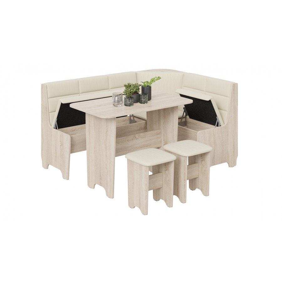 Кухонный уголок «Техас» Исп.2 Дуб Сонома, Кашемир крем