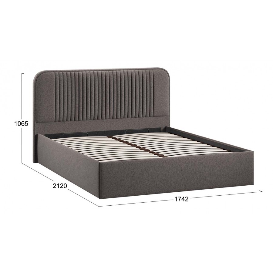 Кровать с ПМ «Тиффани» Тип 1 с заглушиной Микровелюр Jercy Stone