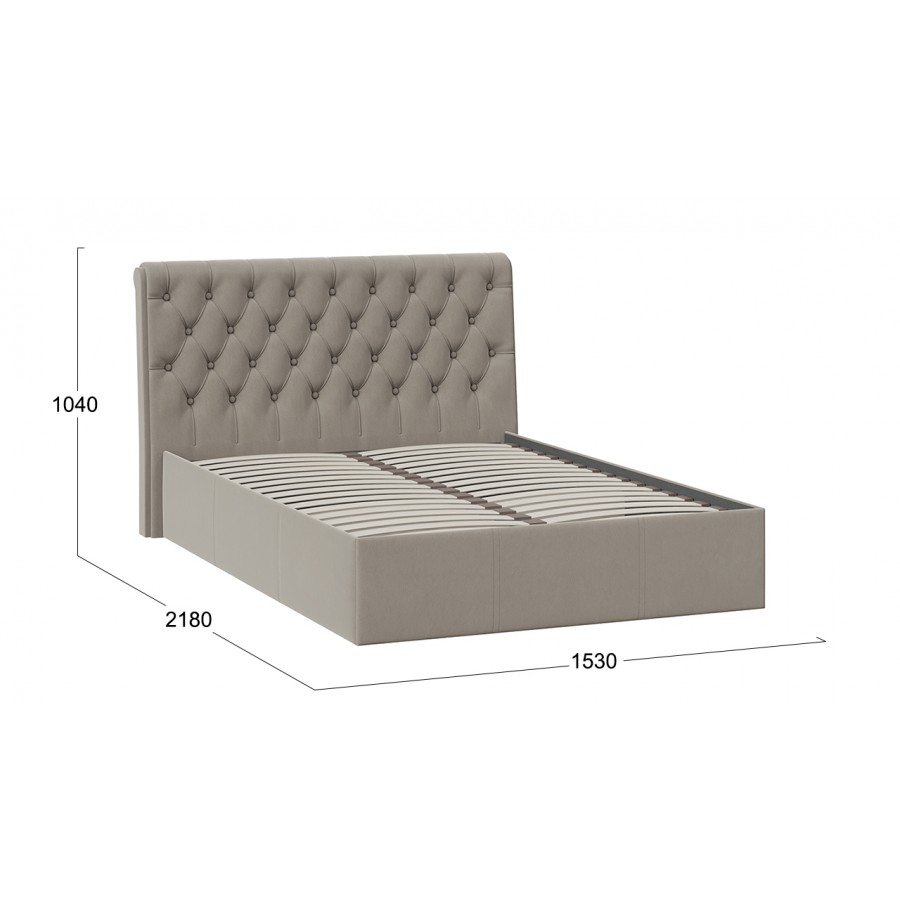 Кровать без ПМ «Скарлет» Тип 1 (без подъемного механизма) Велюр Мокко темный