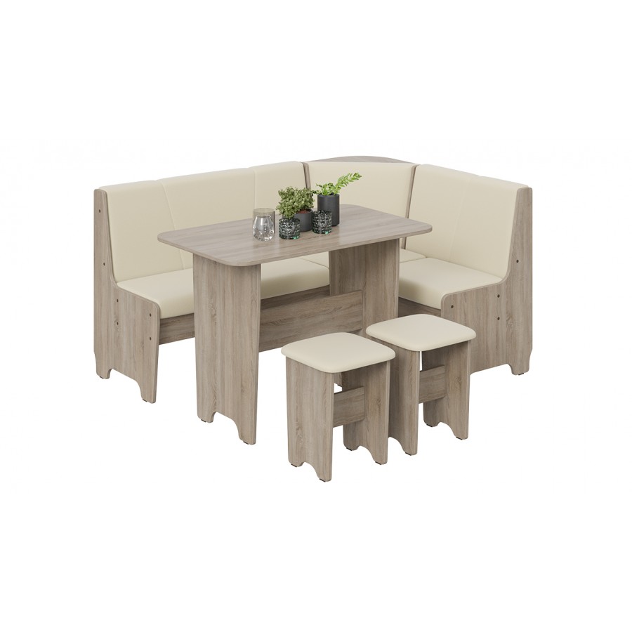 Кухонный уголок «Техас» Исп.1 Дуб Сонома трюфель, Экокожа бежевая