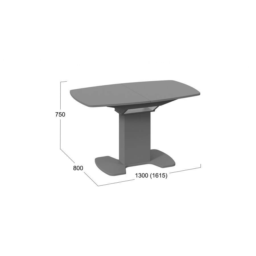 Стол обеденный «Портофино» - СМ(ТД)-105.02.11(1) Серое, Стекло серое матовое LUX
