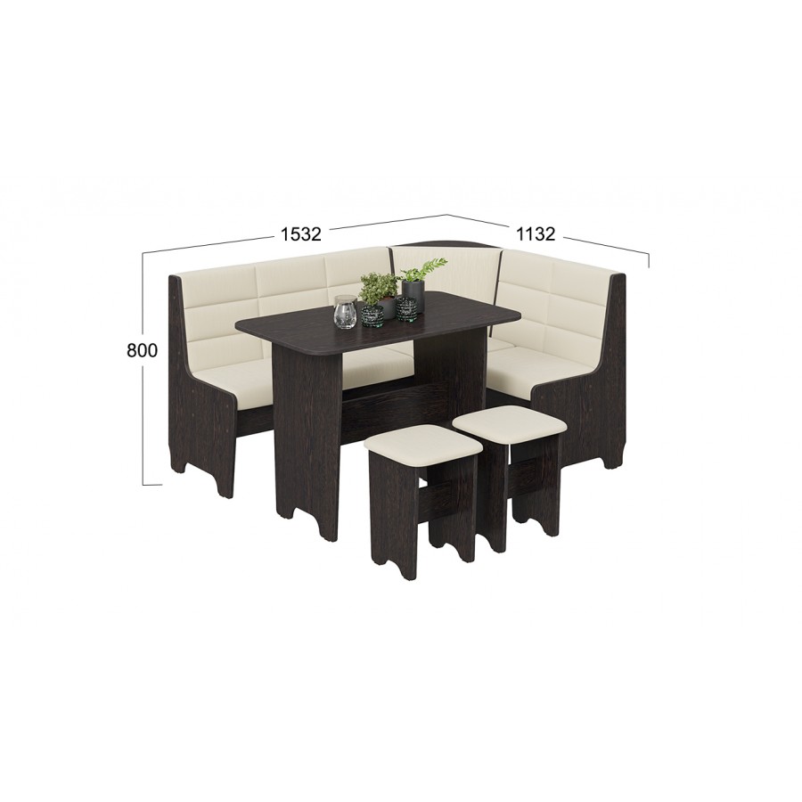 Кухонный уголок «Техас» Исп.2 Венге, Кашемир крем