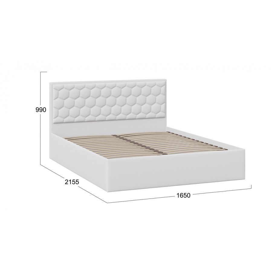 Кровать без ПМ «Порто» (без подъемного механизма) Экокожа белая Polo 160 см