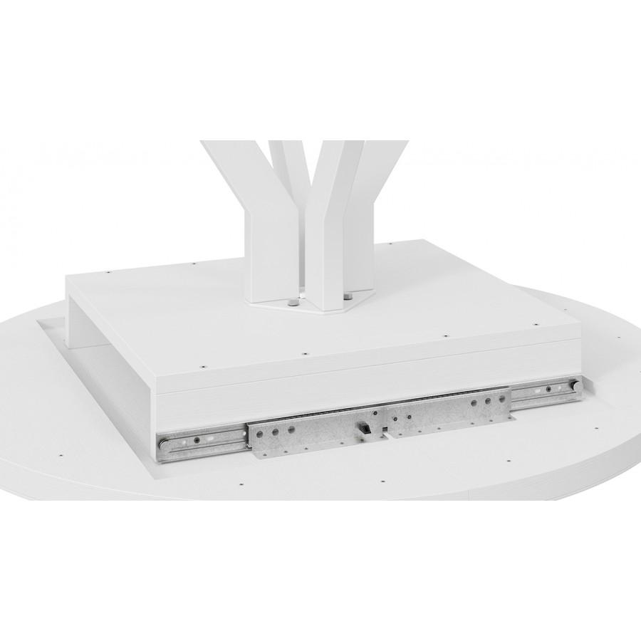 Стол обеденный раздвижной «Стокгольм» Тип 1 - 125.000.000 Белый муар, Стекло глянцевое белое