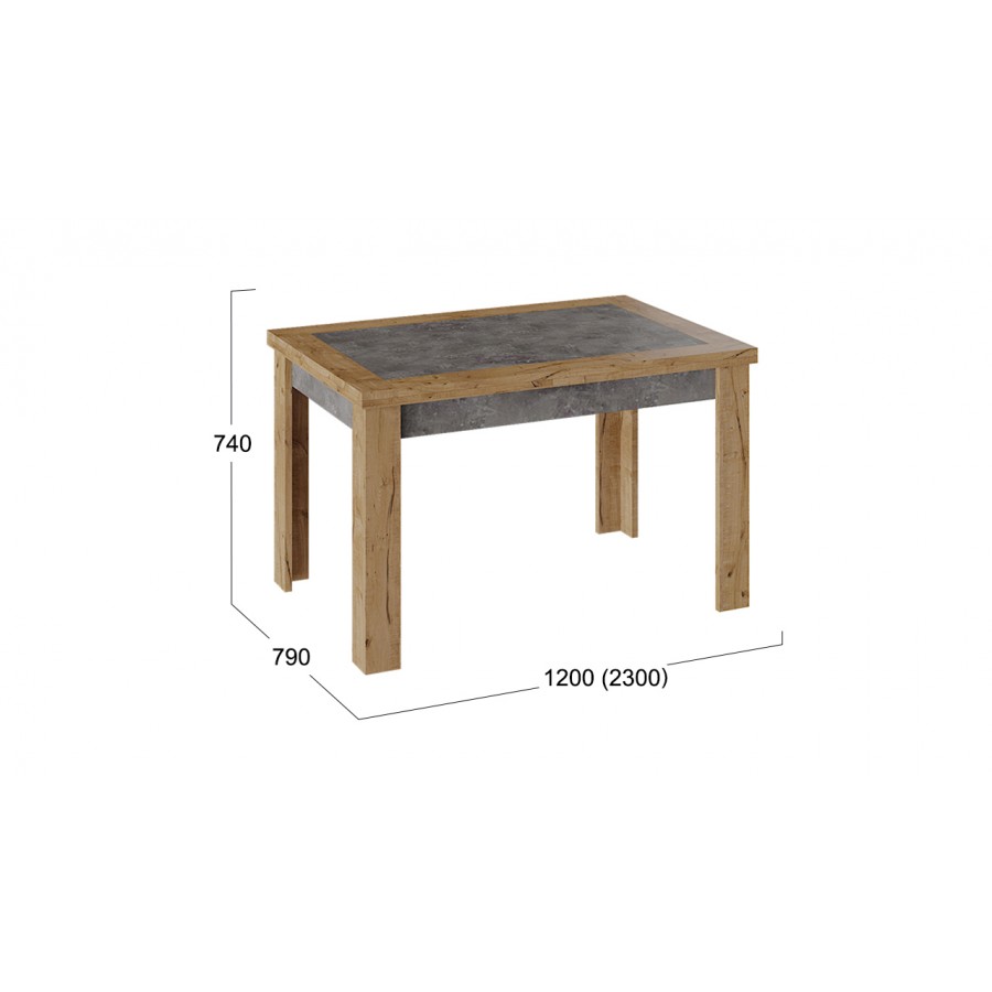 Стол раздвижной «Хьюстон» тип 4 Дуб Вотан, Моод темный