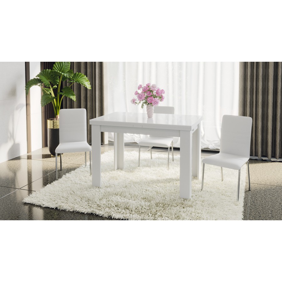 Стол обеденный «Норман» тип 1 Белый, Стекло Белый глянец