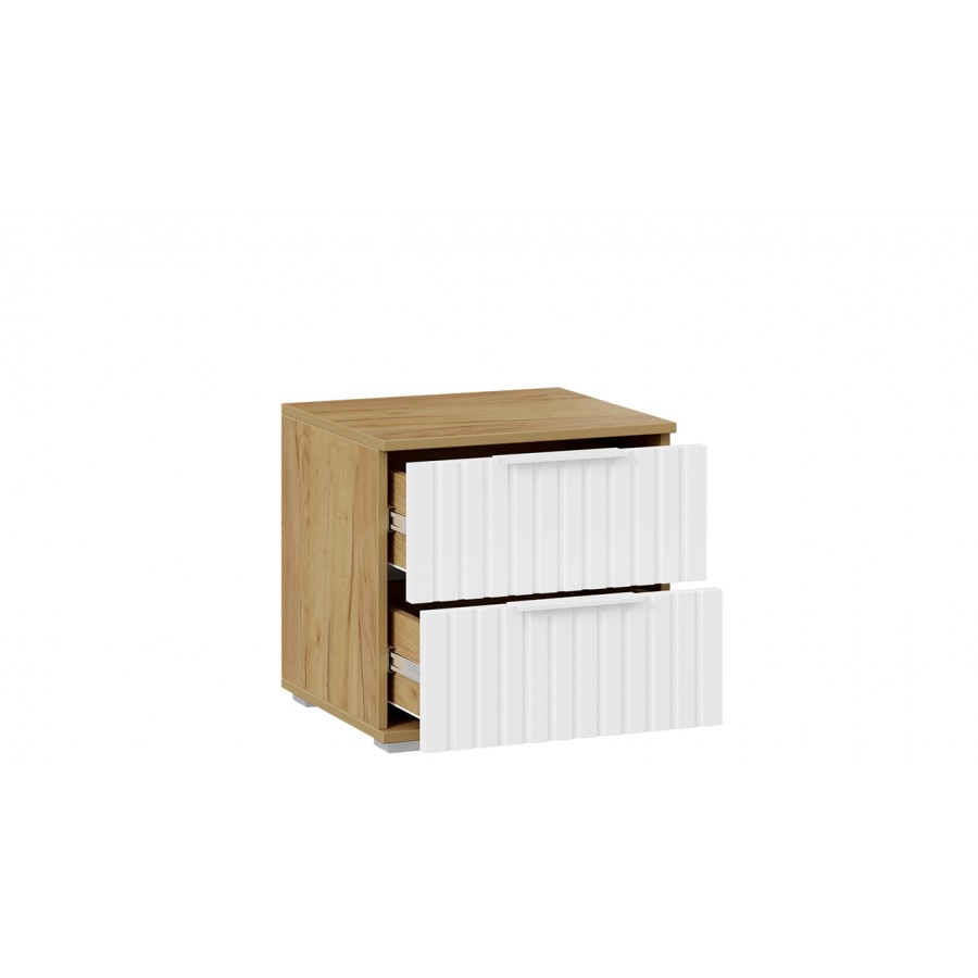 Тумба прикроватная «Хилтон» - 402.001.000 Дуб Крафт золотой, Белый матовый