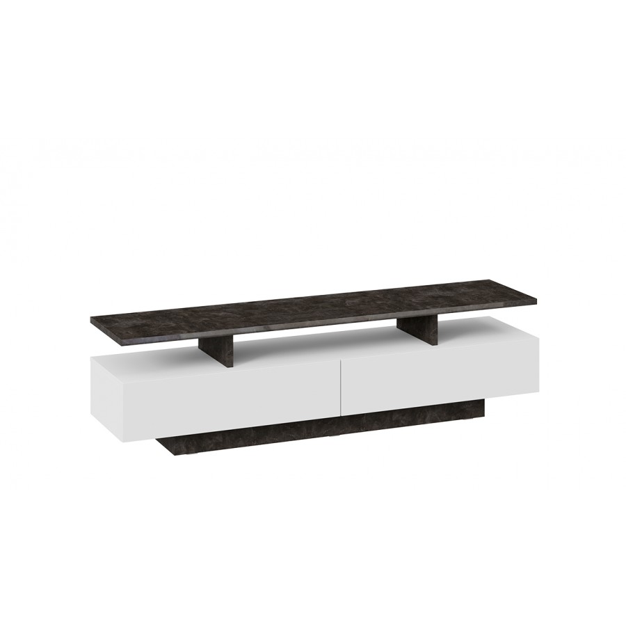 Тумба ТВ «Монтана» тип 1 - КМ+02.84.000.024 Белый, Ателье темный глянец