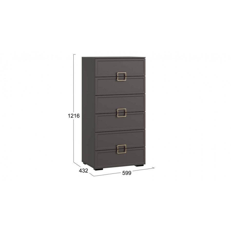 Комод «Стелла» - 402.04 Серый вулкан, Фон серый
