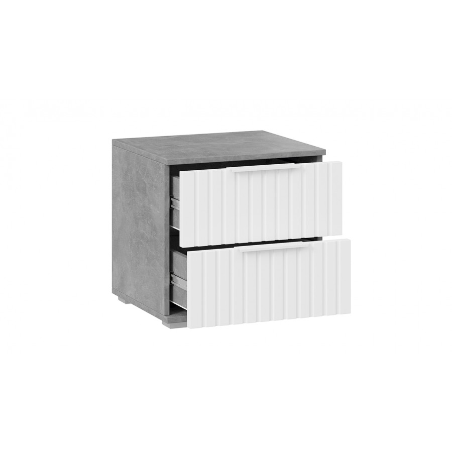 Тумба прикроватная «Хилтон» - 402.001.000 Ателье светлый, Белый матовый