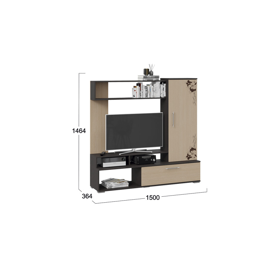 Стенка «Сиена» Венге Цаво, Дуб Молочный