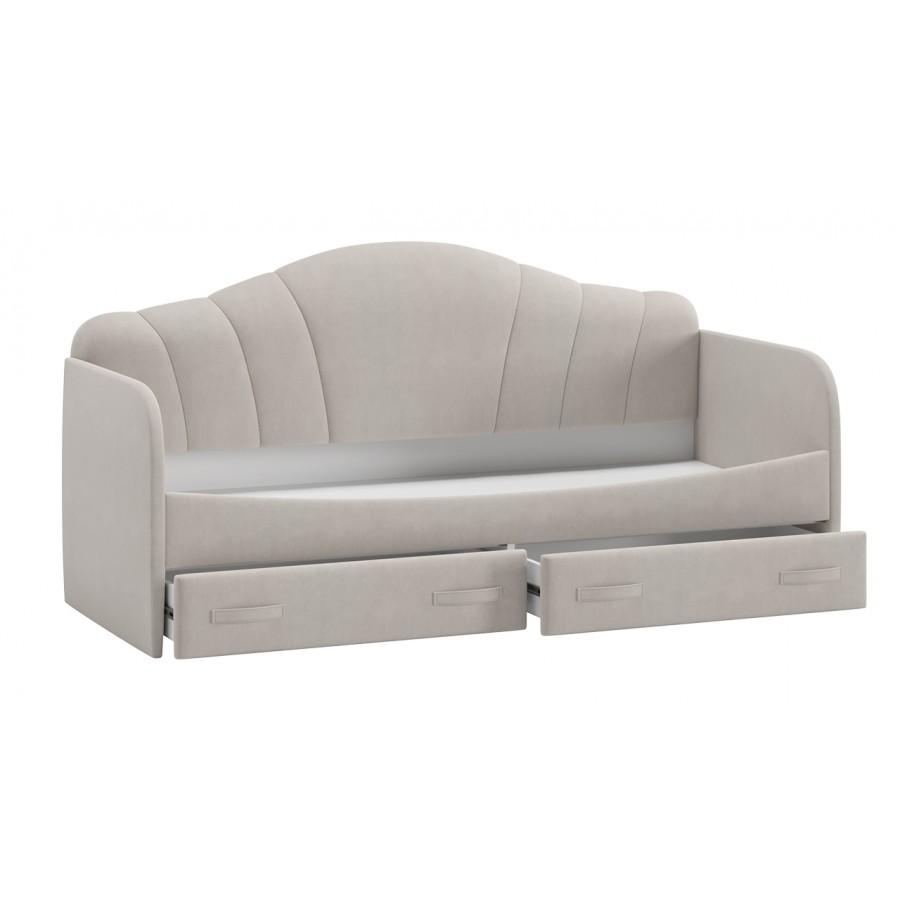 Кровать с мягкой спинкой и ящиками «Сабрина» (900) - ТД-307.12.02 Велюр Мокко светлый