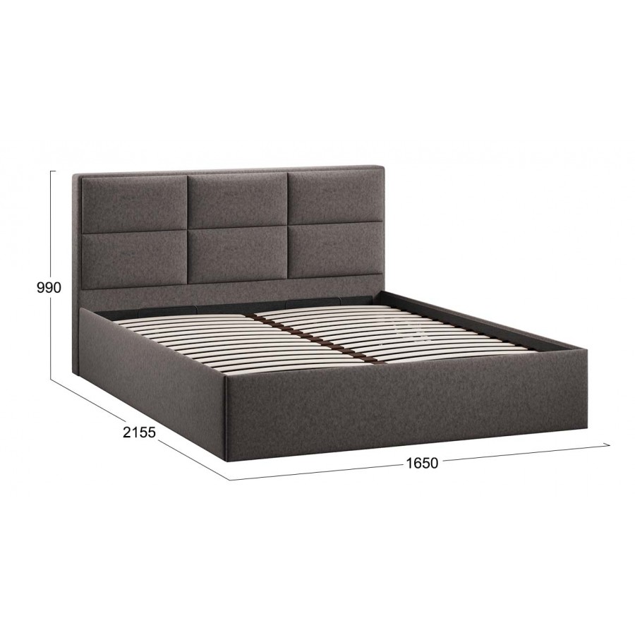 Кровать с ПМ «Стелла» Тип 1 с заглушиной Микровелюр Jercy Stone 160 см