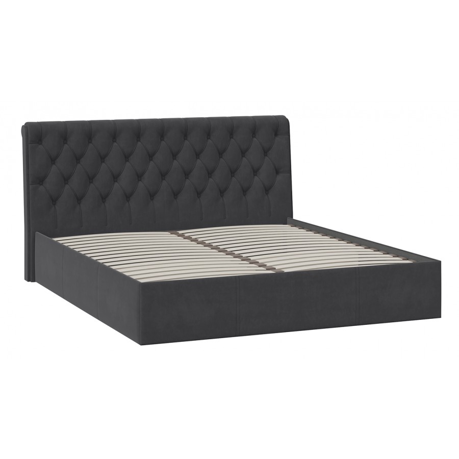 Кровать без ПМ «Скарлет» Тип 1 (без подъемного механизма) Велюр Графит