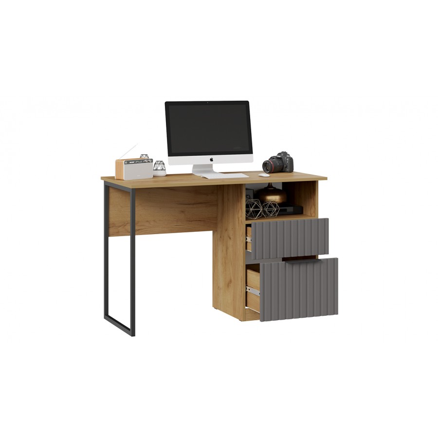 Стол письменный «Хилтон» Тип 1 - 404.005.000 Дуб Крафт золотой, Графит матовый