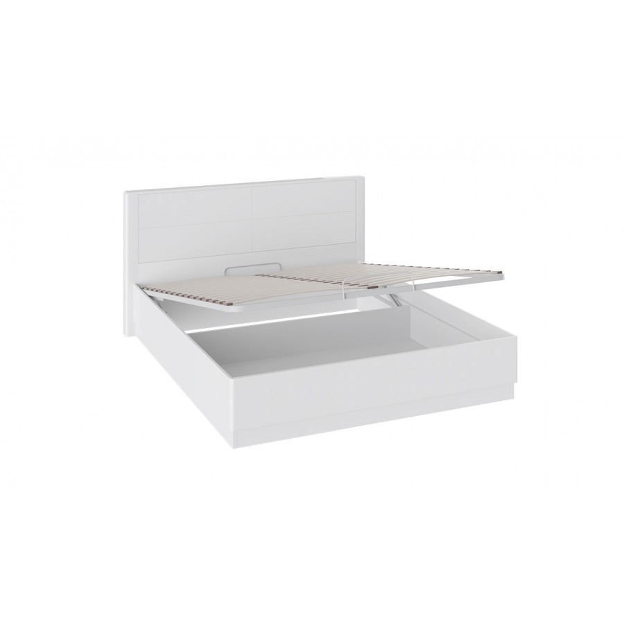Кровать с ПМ «Наоми» (с подъемным механизмом) с заглушиной - СМ-208.01.02 Белый глянец