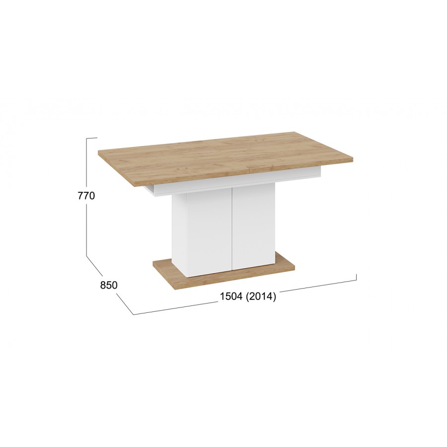 Стол раздвижной «Детройт» Тип 1 - 009.000.000 Белый, Дуб Крафт золотой