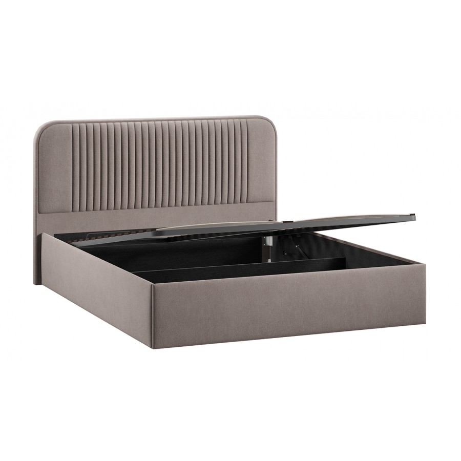 Кровать с ПМ «Тиффани» Тип 1 с заглушиной Велюр Мокко темный