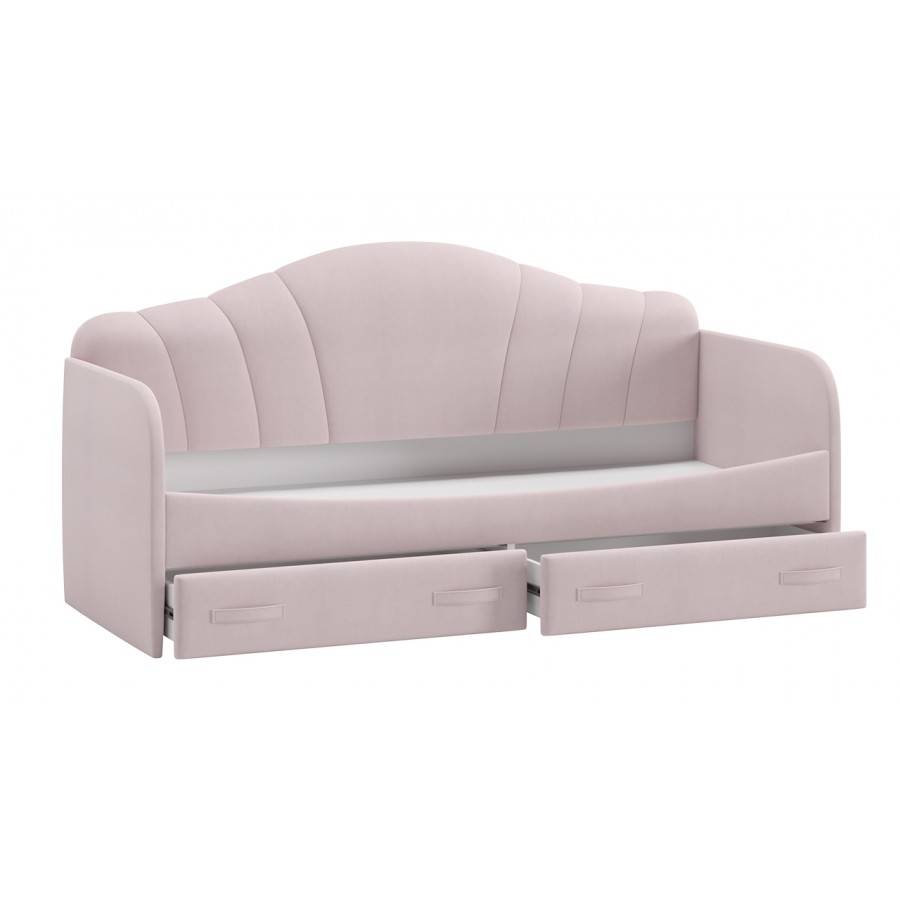 Кровать с мягкой спинкой и ящиками «Сабрина» (900) - ТД-307.12.02 Велюр пудровый