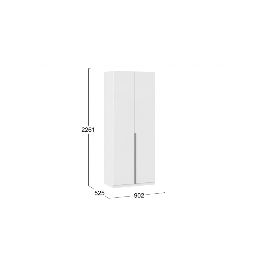 Шкаф для одежды «Тесса» - 201.007.000 Белый Жемчуг, Белый глянец