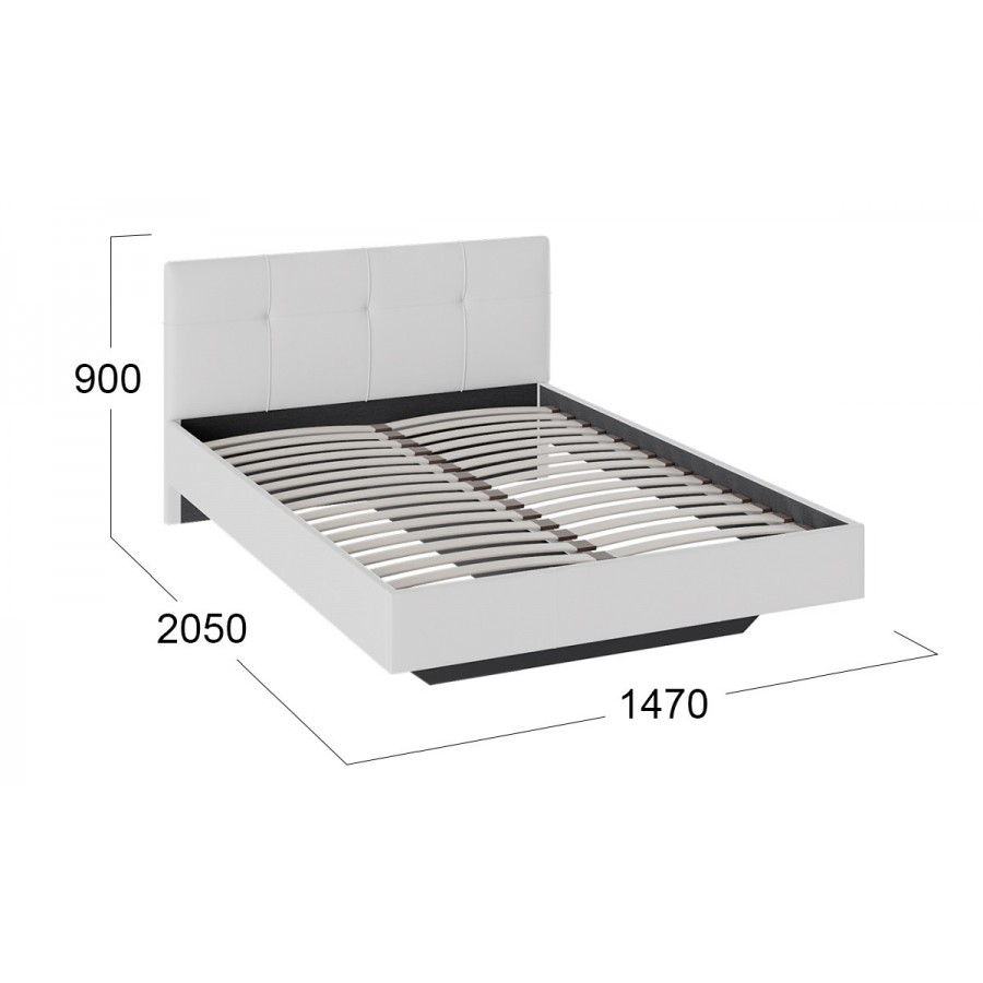 Кровать без ПМ «Элис» Тип 1 (без подъемного механизма) Исп.2 Белая