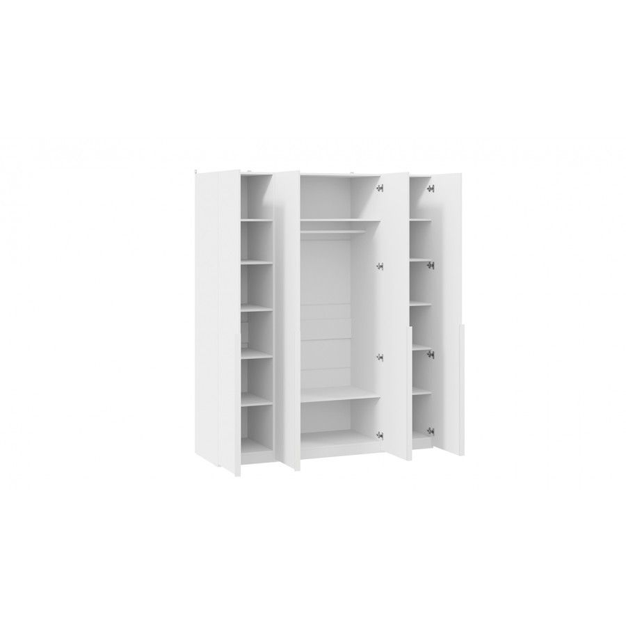 Шкаф для одежды (580) с 4 глухими дверями «Порто» - СМ-393.07.110 Белый Жемчуг, Белый софт