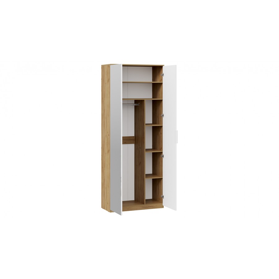 Шкаф комбинированный с 2 дверями «Хилтон» Исп.2 - 404.002.000 Дуб Крафт золотой, Белый матовый