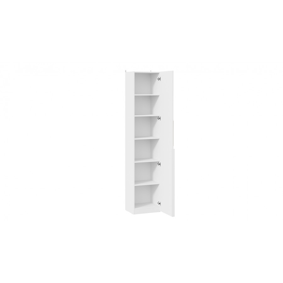 Шкаф для белья (366) с 1 зеркальной дверью «Порто» - СМ-393.07.212 Белый Жемчуг