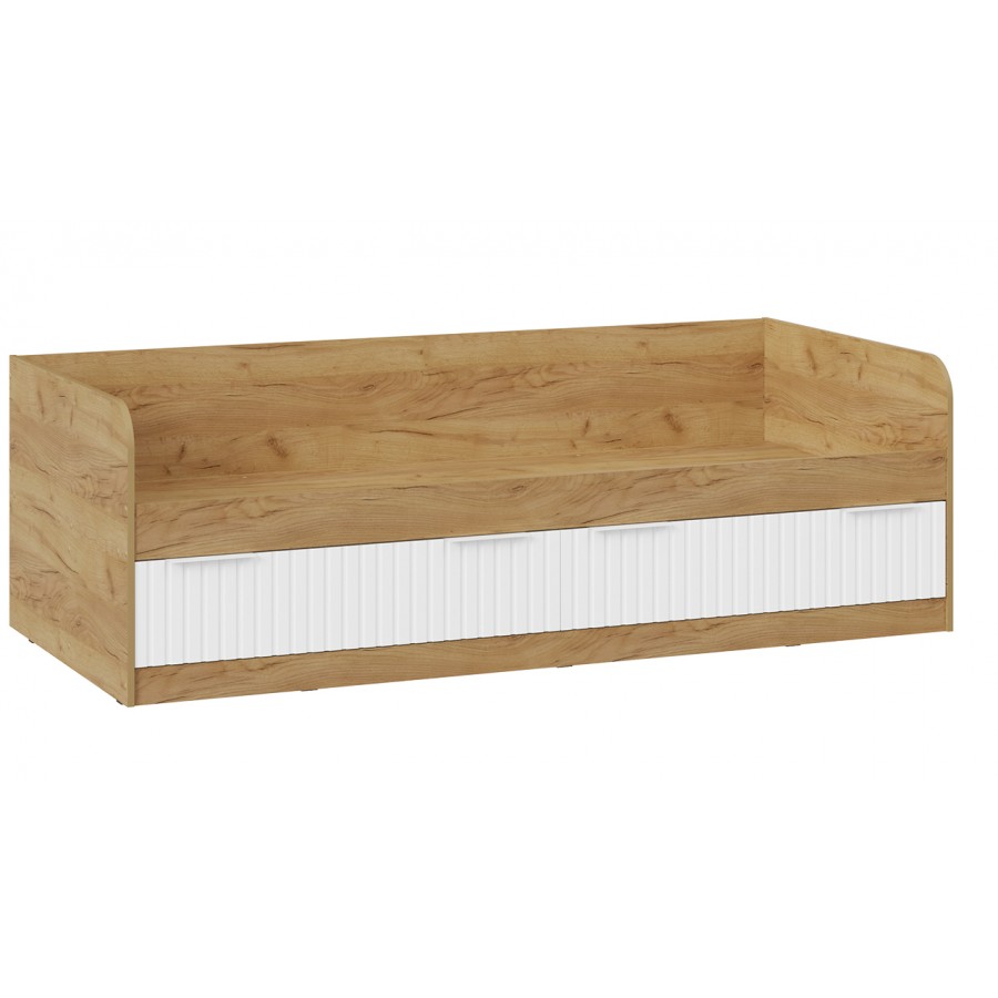 Кровать комбинированная «Хилтон» (900) Тип 1 - 404.006.000 Дуб Крафт золотой, Белый матовый