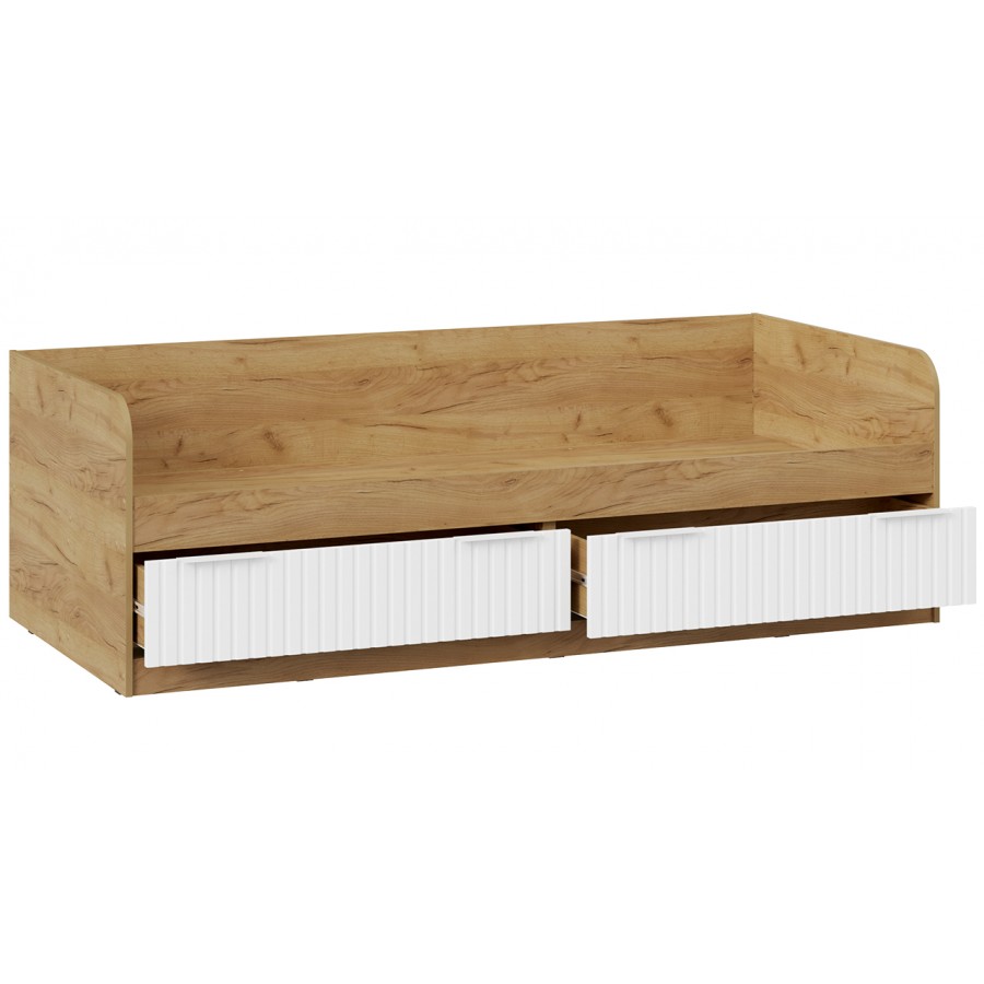 Кровать комбинированная «Хилтон» (900) Тип 1 - 404.006.000 Дуб Крафт золотой, Белый матовый