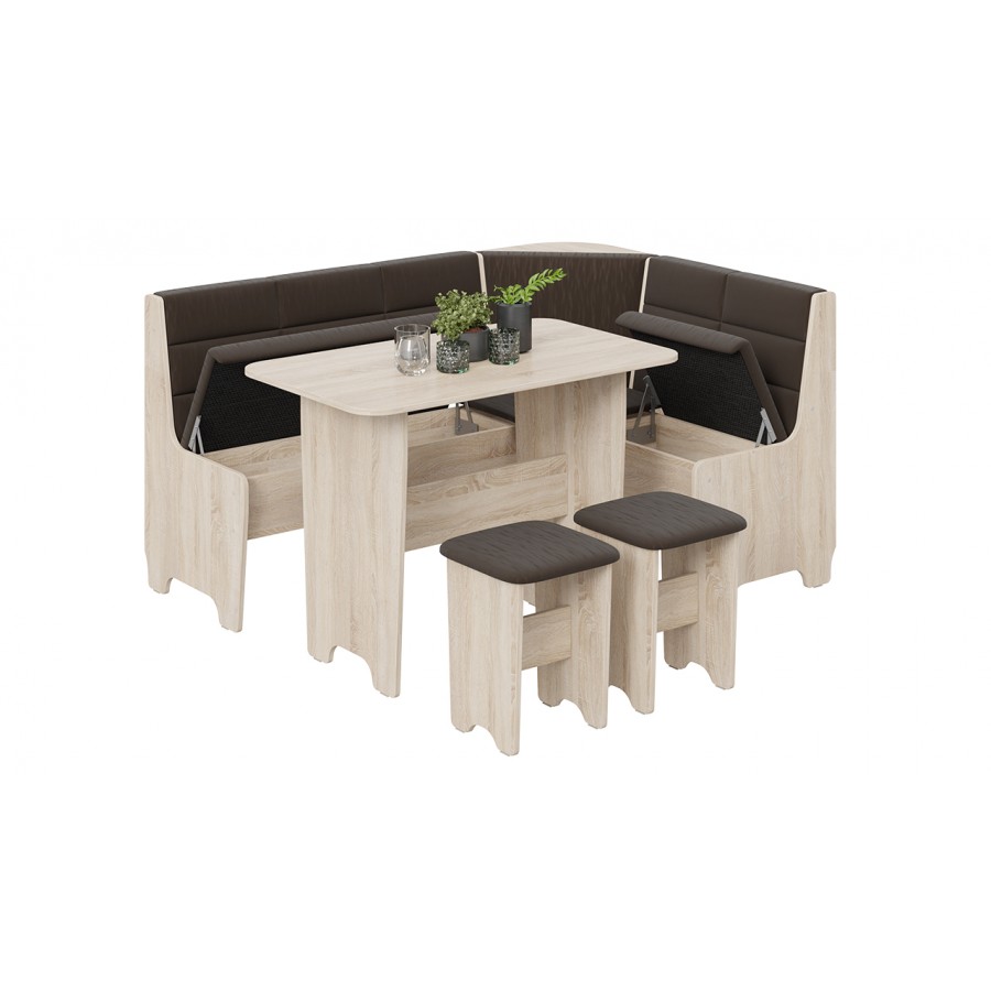 Кухонный уголок «Техас» Исп.2 Дуб Сонома, Кашемир коричневый