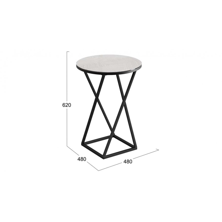 Стол журнальный ДП 1-03-05 исп. 2  Черный/Стекло с рисунком Песок