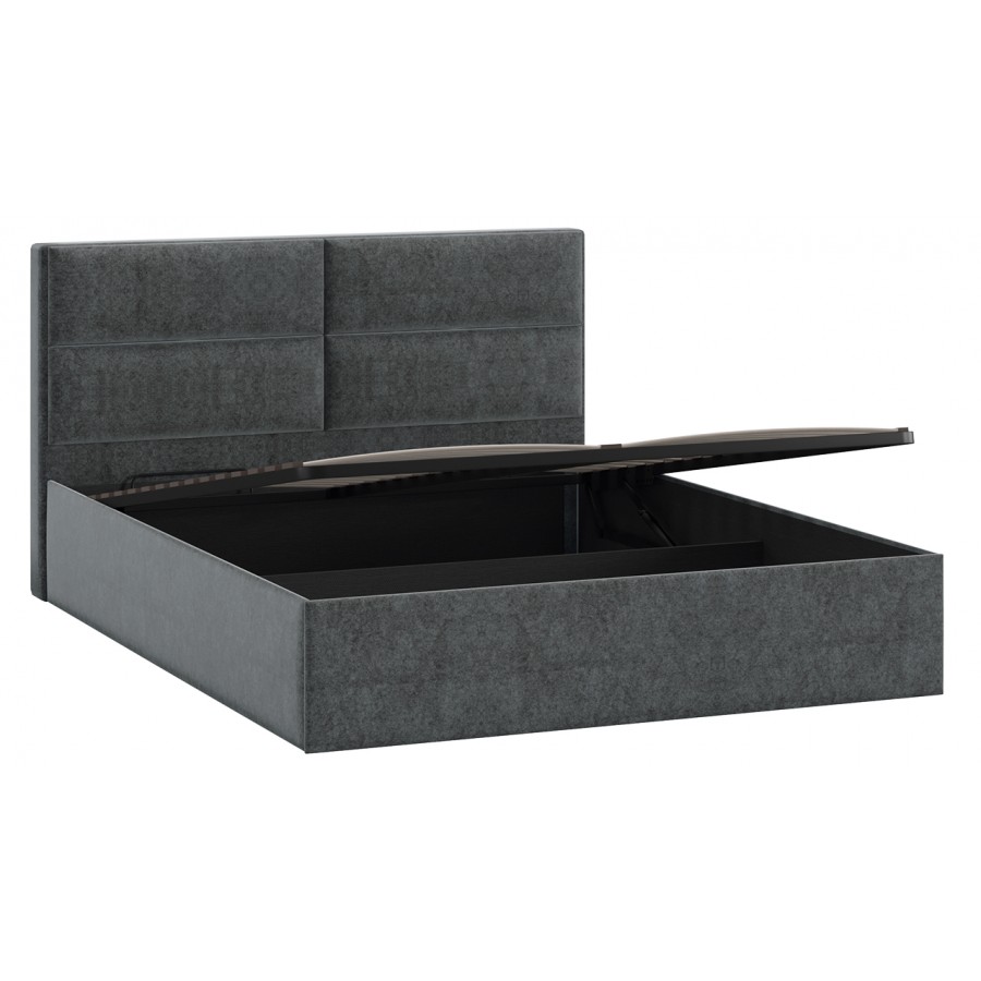 Кровать с ПМ «Глосс» Тип 1 (с подъемным механизмом) с заглушиной Микровелюр Jercy Graphite