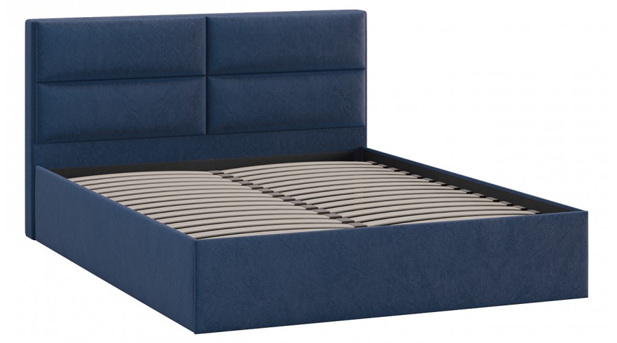 Кровать без ПМ «Глосс» Тип 1 (без подъемного механизма) Микровелюр Wellmart Blue