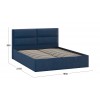Кровать без ПМ «Глосс» Тип 1 (без подъемного механизма) Микровелюр Wellmart Blue